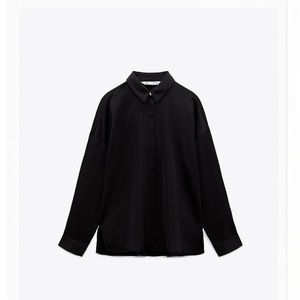 Zara Satin Effect Black Shirt